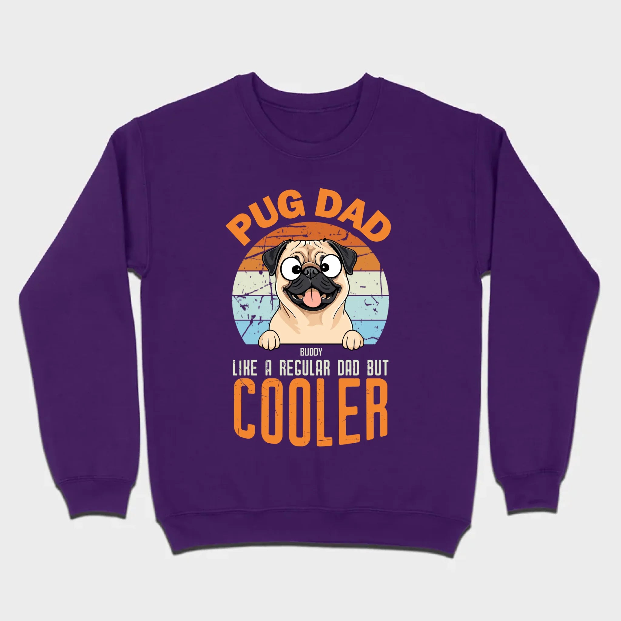 Pug Dad Like A Regular Dad But Cooler Custom Pug Basic Tee - 89Prints