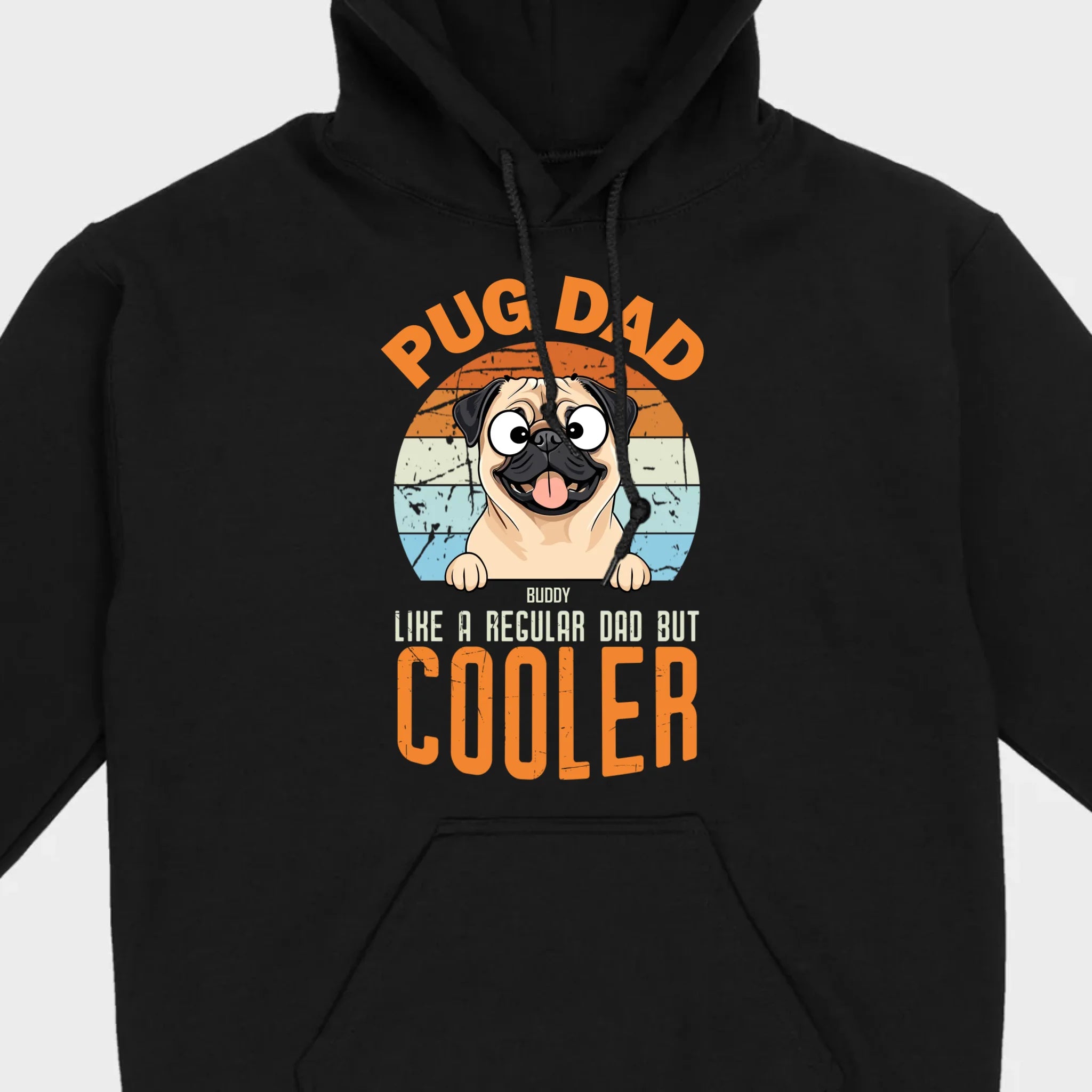 Pug Dad Like A Regular Dad But Cooler Custom Pug Basic Tee - 89Prints