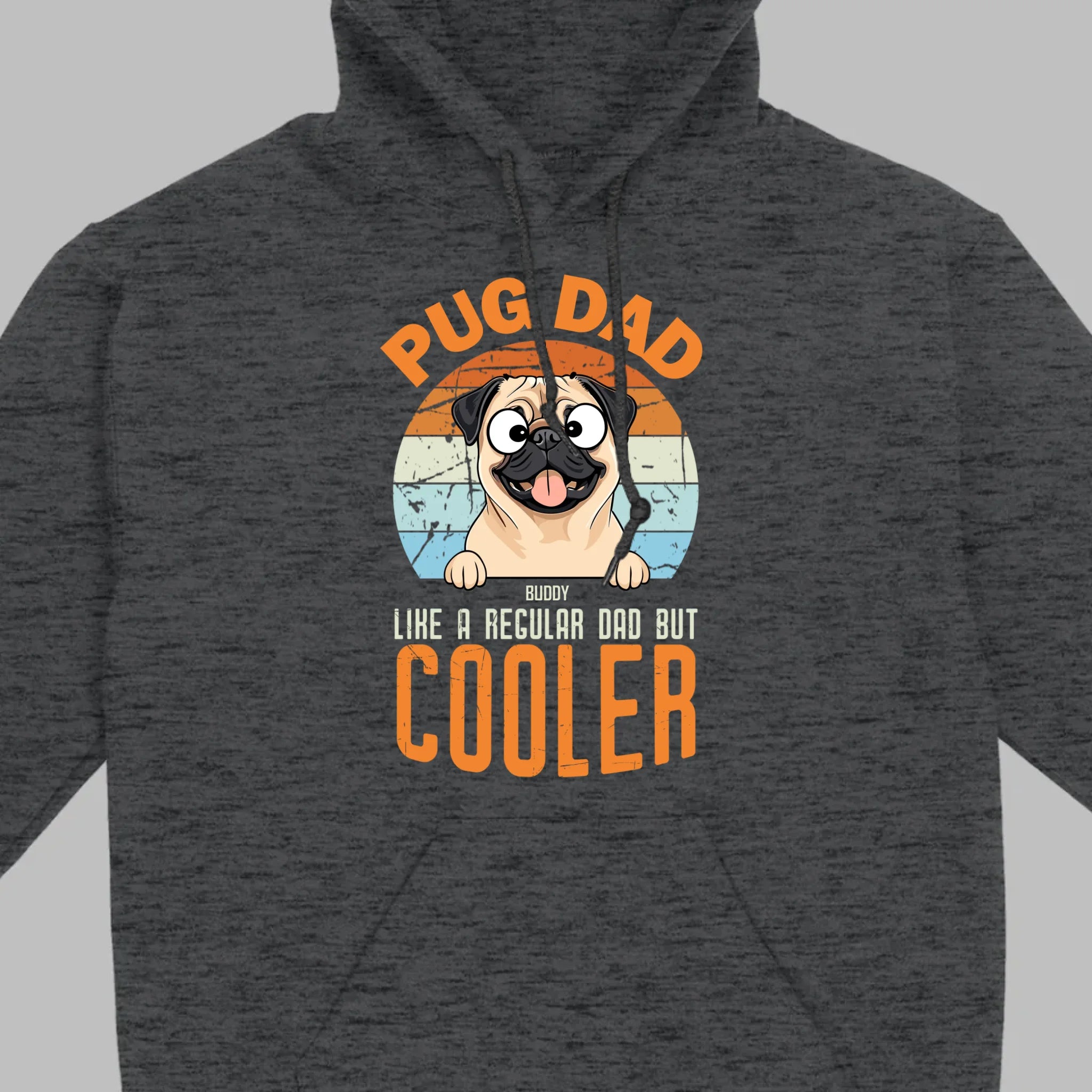 Pug Dad Like A Regular Dad But Cooler Custom Pug Basic Tee - 89Prints