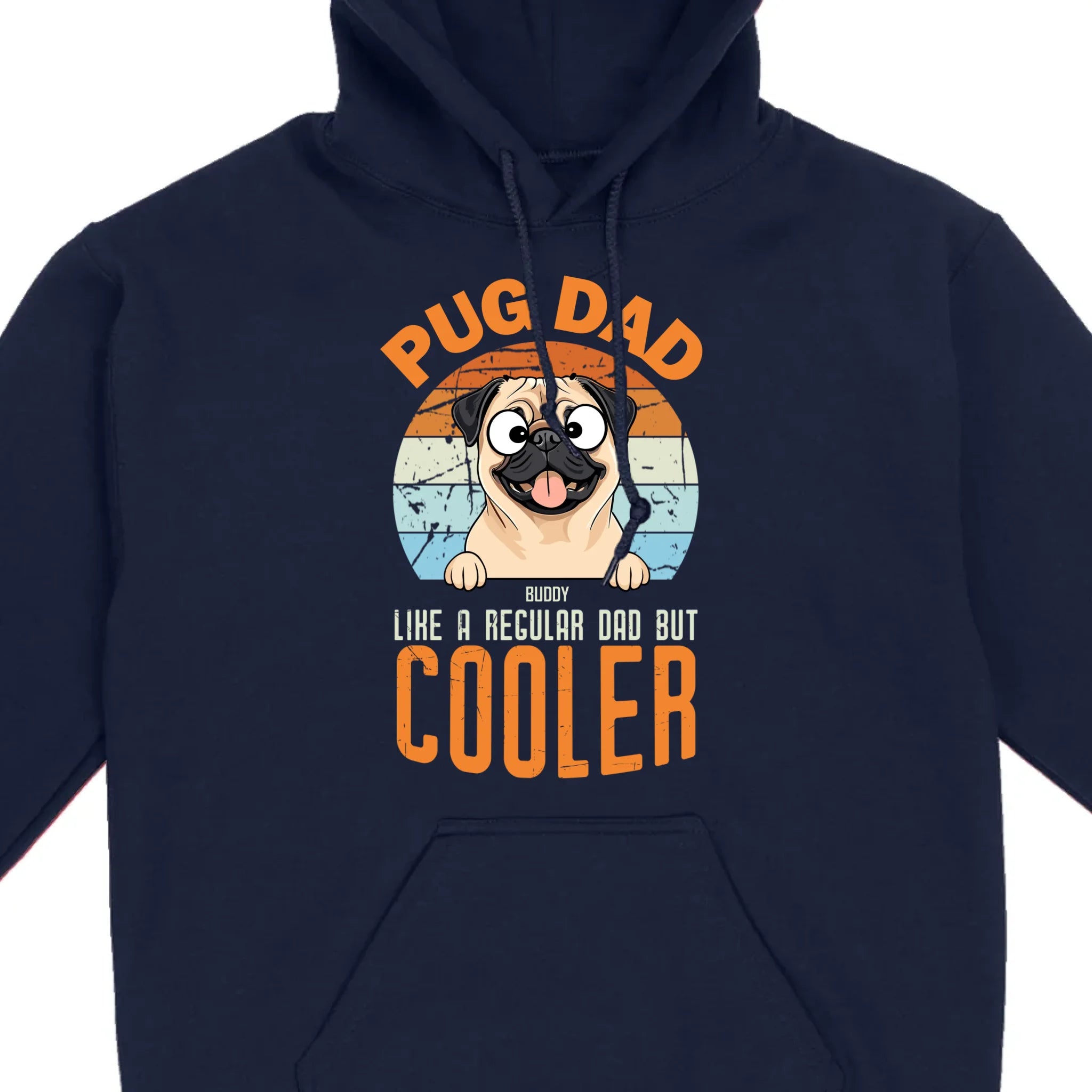 Pug Dad Like A Regular Dad But Cooler Custom Pug Basic Tee - 89Prints