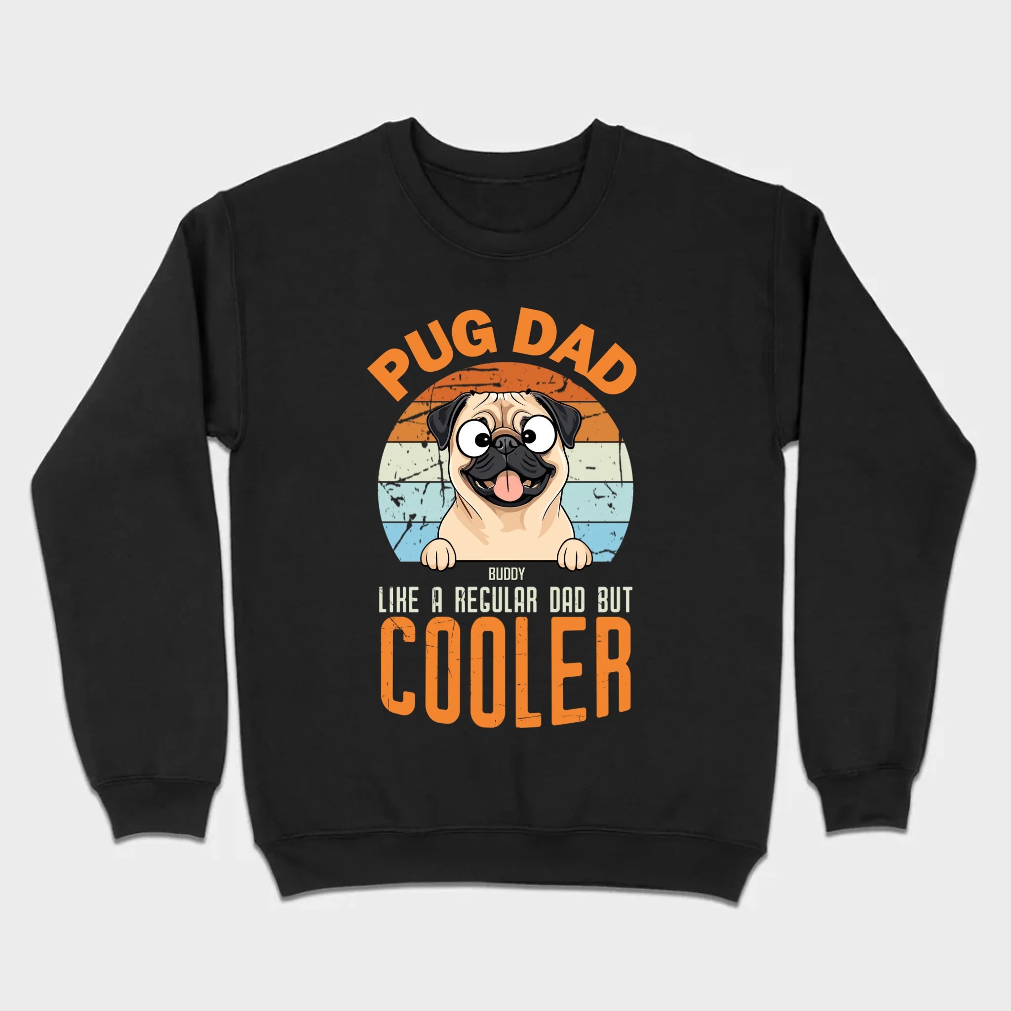 Pug Dad Like A Regular Dad But Cooler Custom Pug Basic Tee - 89Prints