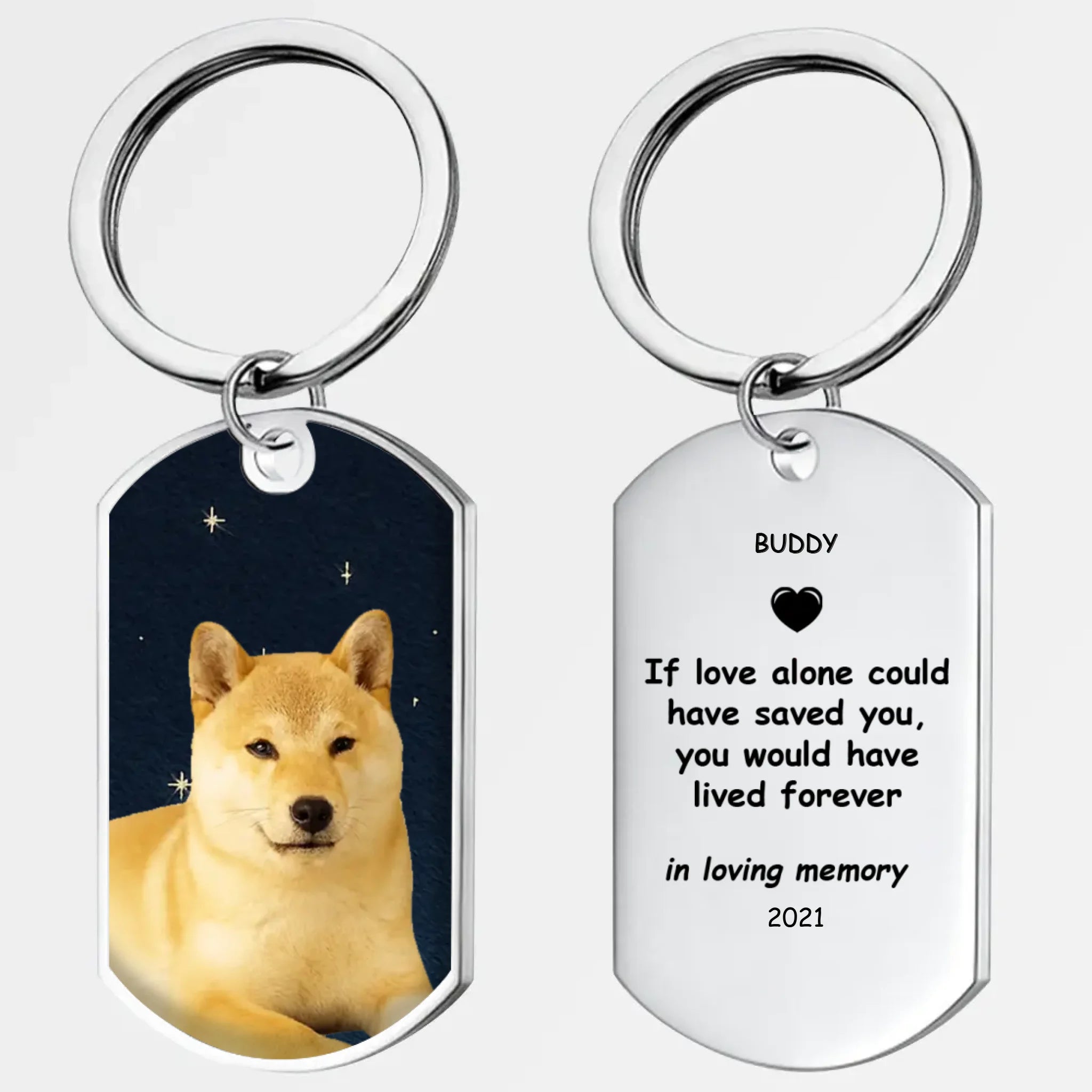 Personalized Dog Memorial Keychain – If Love Could Have Saved You with Photo - 89Prints