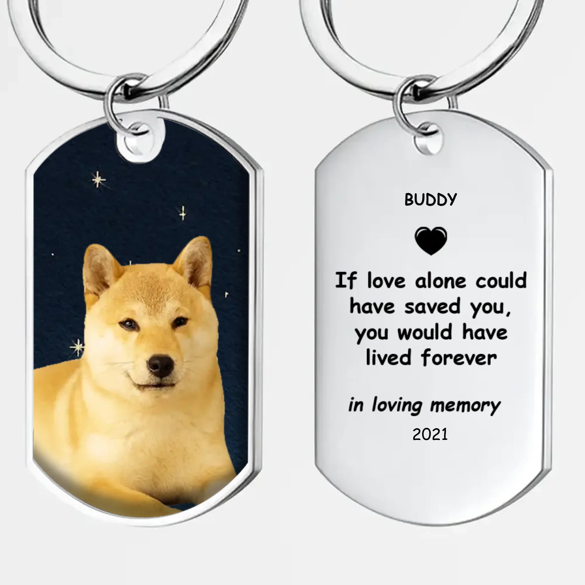 Personalized Dog Memorial Keychain – If Love Could Have Saved You with Photo - 89Prints