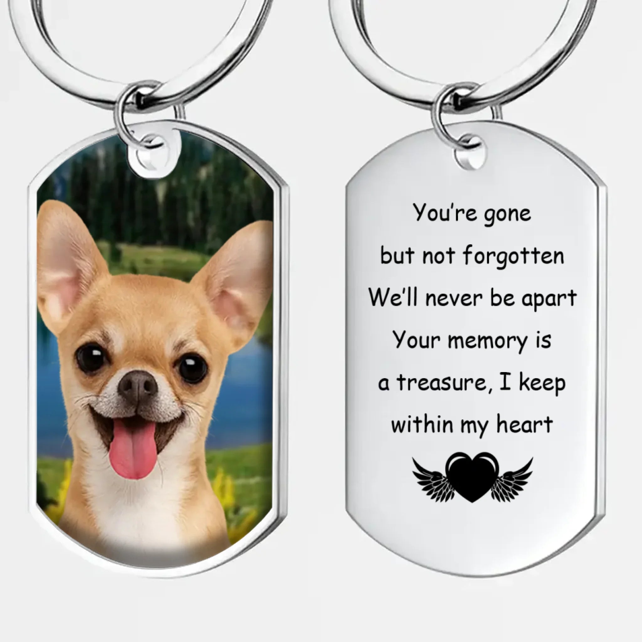 You’re Gone But Not Forgotten – Personalized Dog Photo Keychain – 89Prints