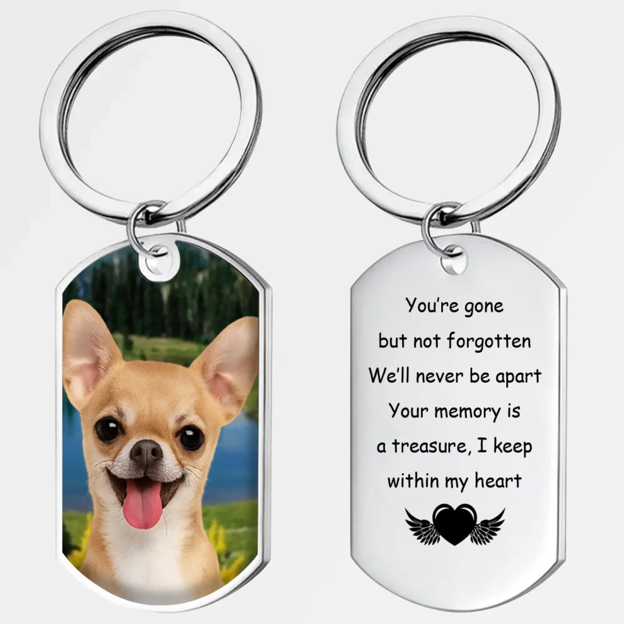 You’re Gone But Not Forgotten – Personalized Dog Photo Keychain – 89Prints