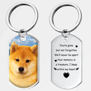 Never Apart, Forever Remembered Personalized Dog Photo Keychain – Custom Pet Memorial Keepsake – 89Prints