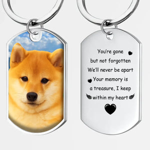 Never Apart, Forever Remembered Personalized Dog Photo Keychain – Custom Pet Memorial Keepsake – 89Prints