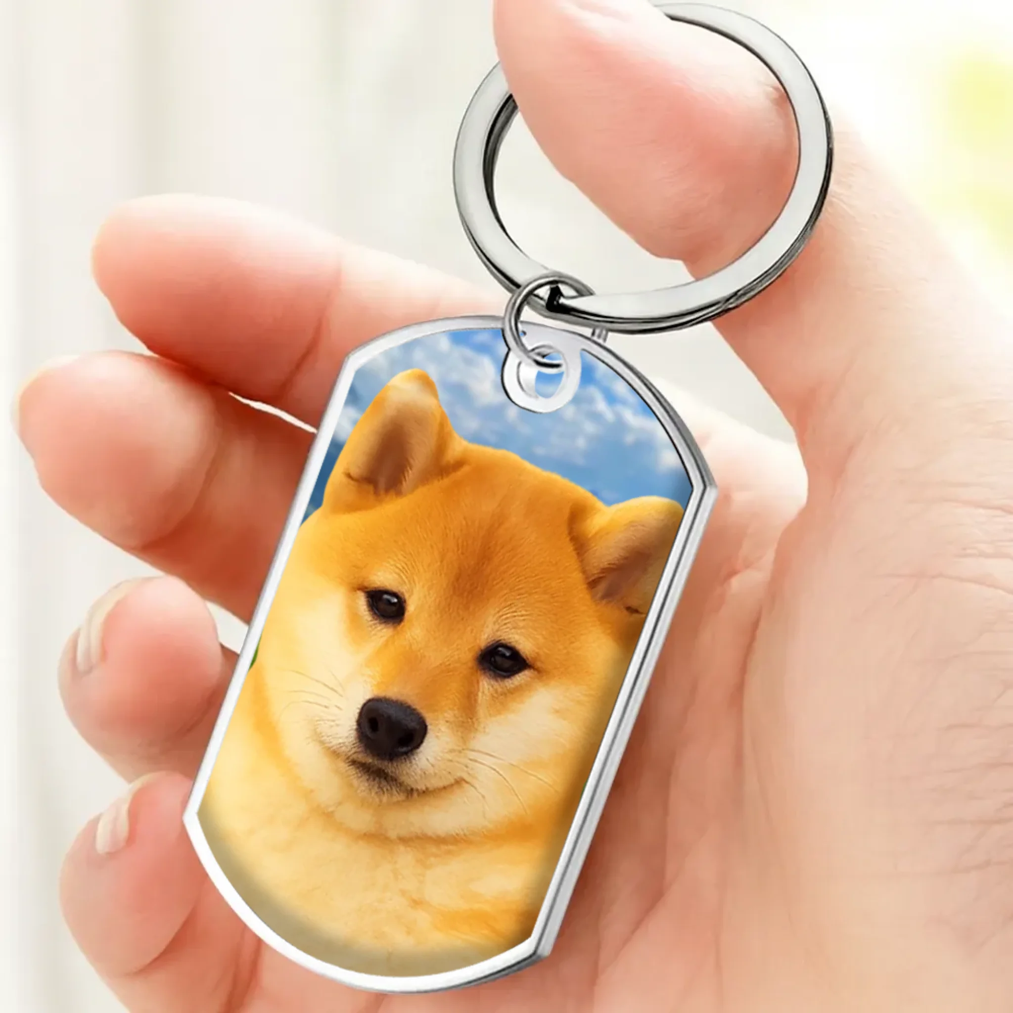 Never Apart, Forever Remembered Personalized Dog Photo Keychain – Custom Pet Memorial Keepsake – 89Prints
