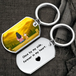 Personalized Pet Loss Keychain “Forever in My Heart” – Custom Dog Artwork and Name Keepsake - 89Prints