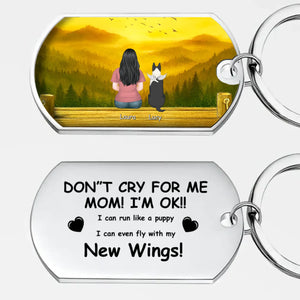 Personalized Keychain “Don’t Cry For Me Mom – New Wings” Memorial Gift - 89Prints