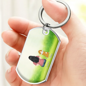 Personalized Pet Loss Keychain “Mine Changed Forever” – Custom Dog Illustration & Names Keepsake - 89Prints