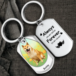 Personalized Pet Photo & Name Keychain “Always on My Mind” – Loving Memory Keepsake Gift - 89Prints