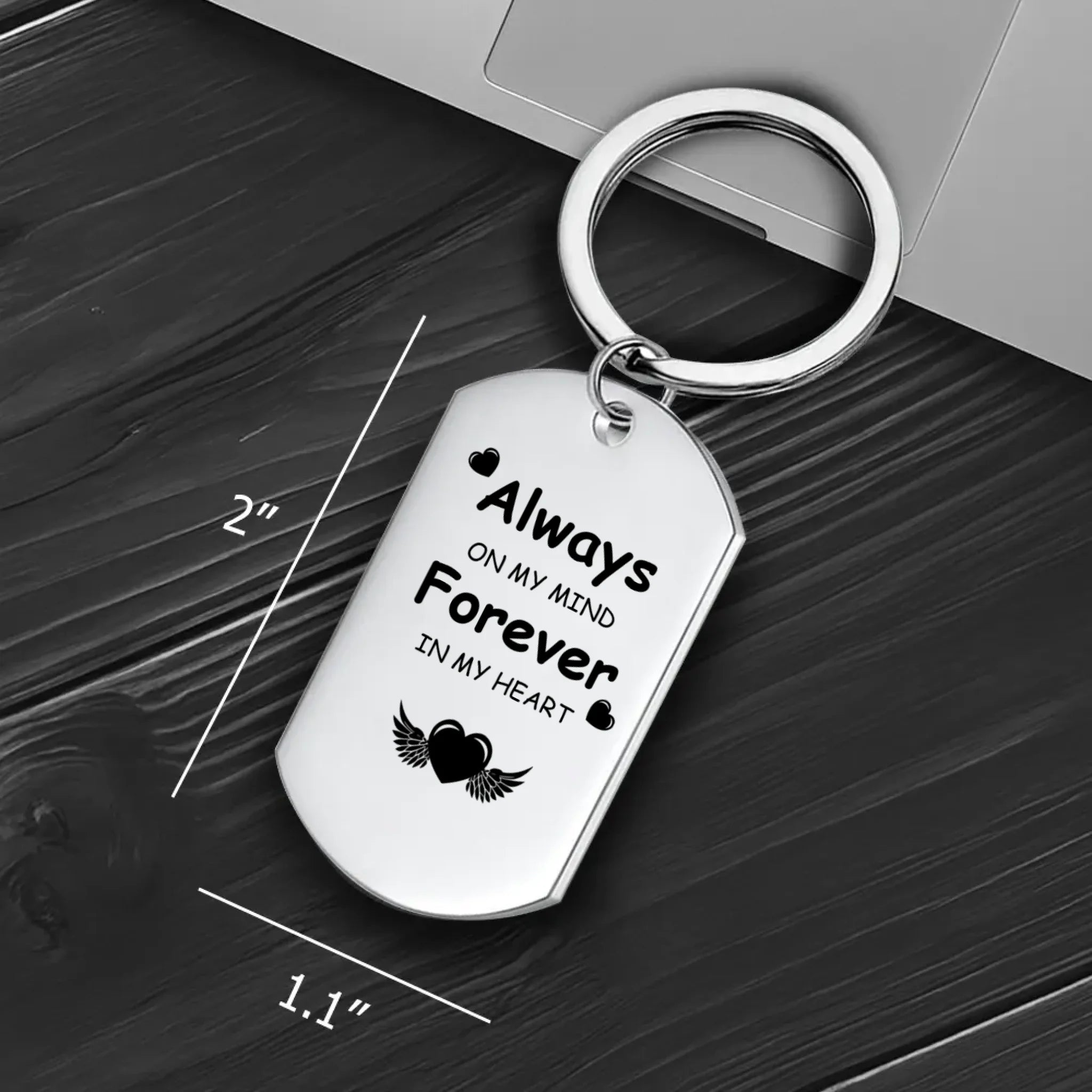 Personalized Pet Photo & Name Keychain “Always on My Mind” – Loving Memory Keepsake Gift - 89Prints