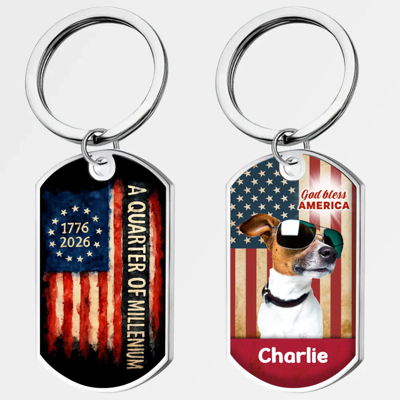 1776–2026 Personalized Dog Keychain – 250th Anniversary USA Gift - 89Prints