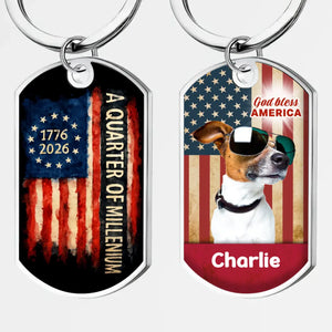 1776–2026 Personalized Dog Keychain – 250th Anniversary USA Gift - 89Prints