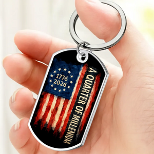 1776–2026 Personalized Dog Keychain – 250th Anniversary USA Gift - 89Prints