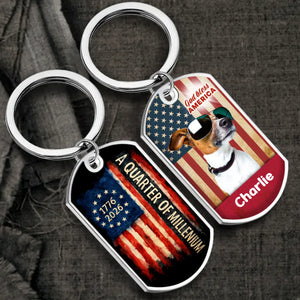 1776–2026 Personalized Dog Keychain – 250th Anniversary USA Gift - 89Prints