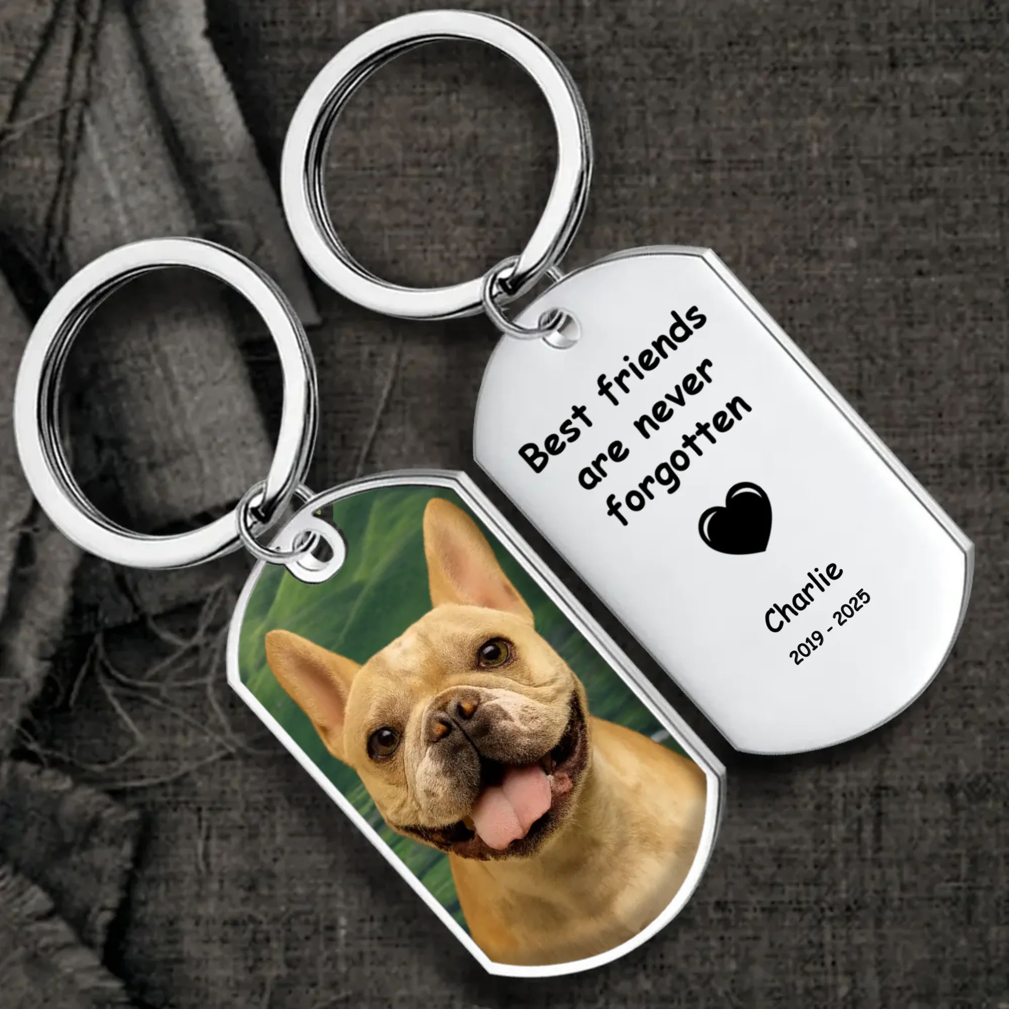 Custom Dog Memorial Keychain – Best Friends Are Never Forgotten - 89Prints