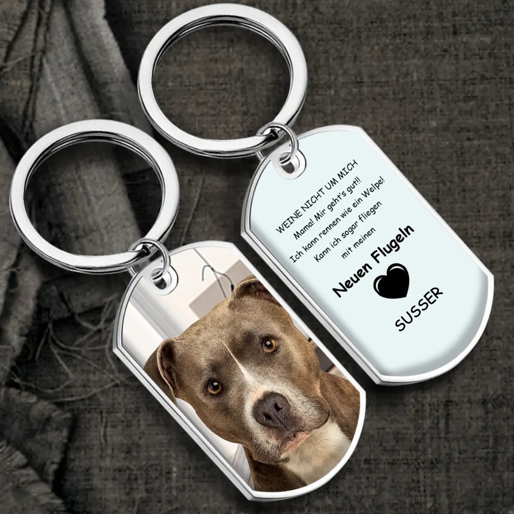 Personalized Pet Memorial Photo Keychain – Custom Dog Photo & Name Keepsake - 89Prints