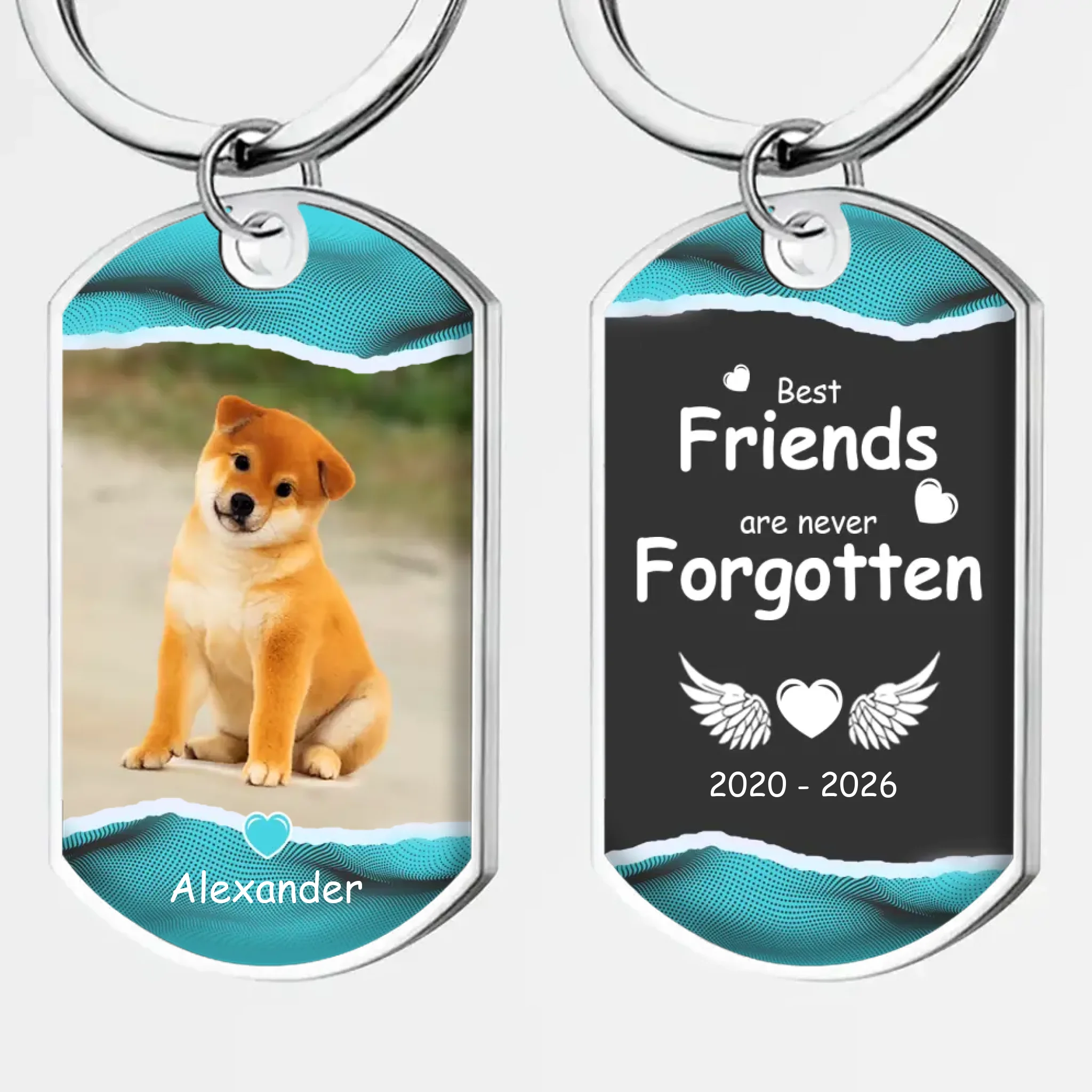 Personalized Pet Photo & Name Keychain “Never Forgotten Friends” – Custom Memorial Keepsake Gift - 89Prints