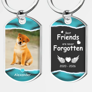 Personalized Pet Photo & Name Keychain “Never Forgotten Friends” – Custom Memorial Keepsake Gift - 89Prints