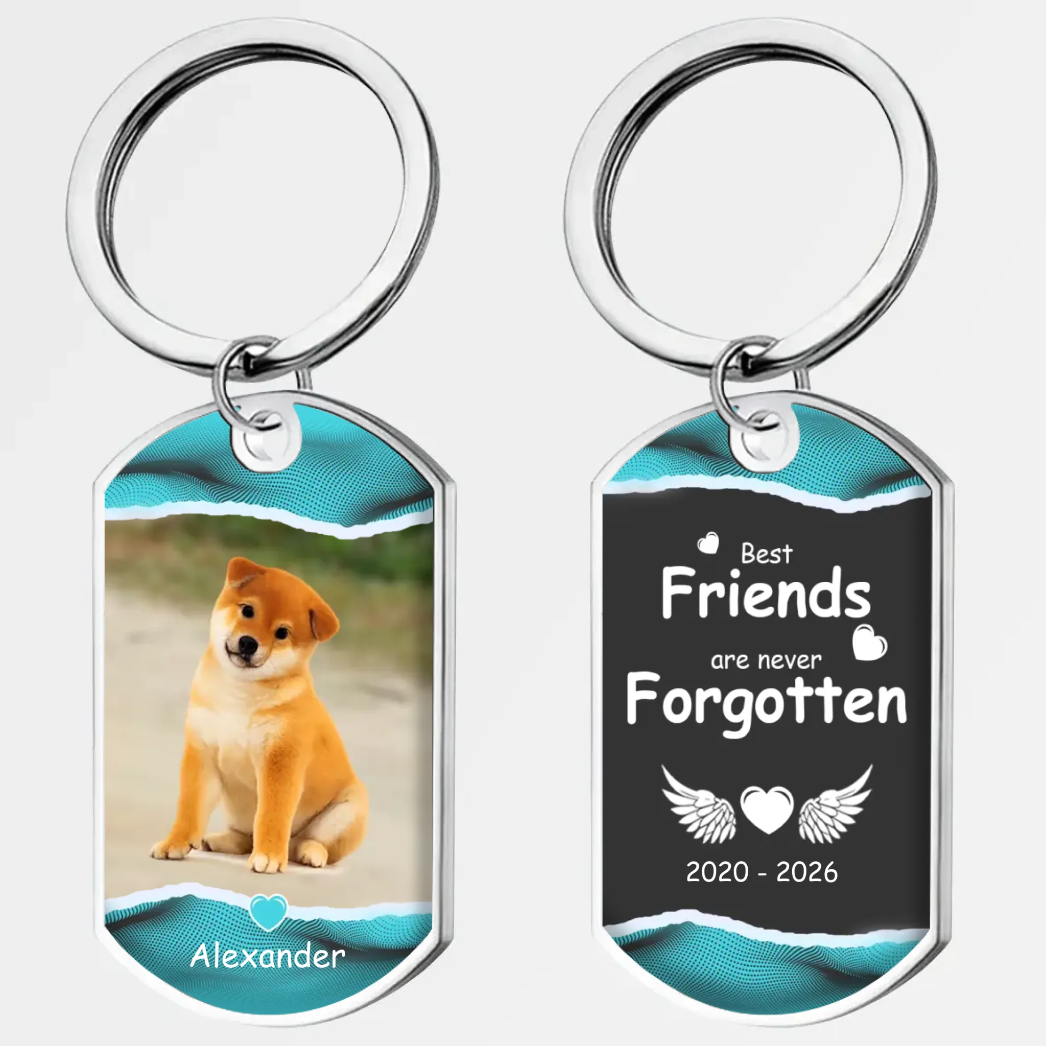 Personalized Pet Photo & Name Keychain “Never Forgotten Friends” – Custom Memorial Keepsake Gift - 89Prints