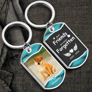 Personalized Pet Photo & Name Keychain “Never Forgotten Friends” – Custom Memorial Keepsake Gift - 89Prints