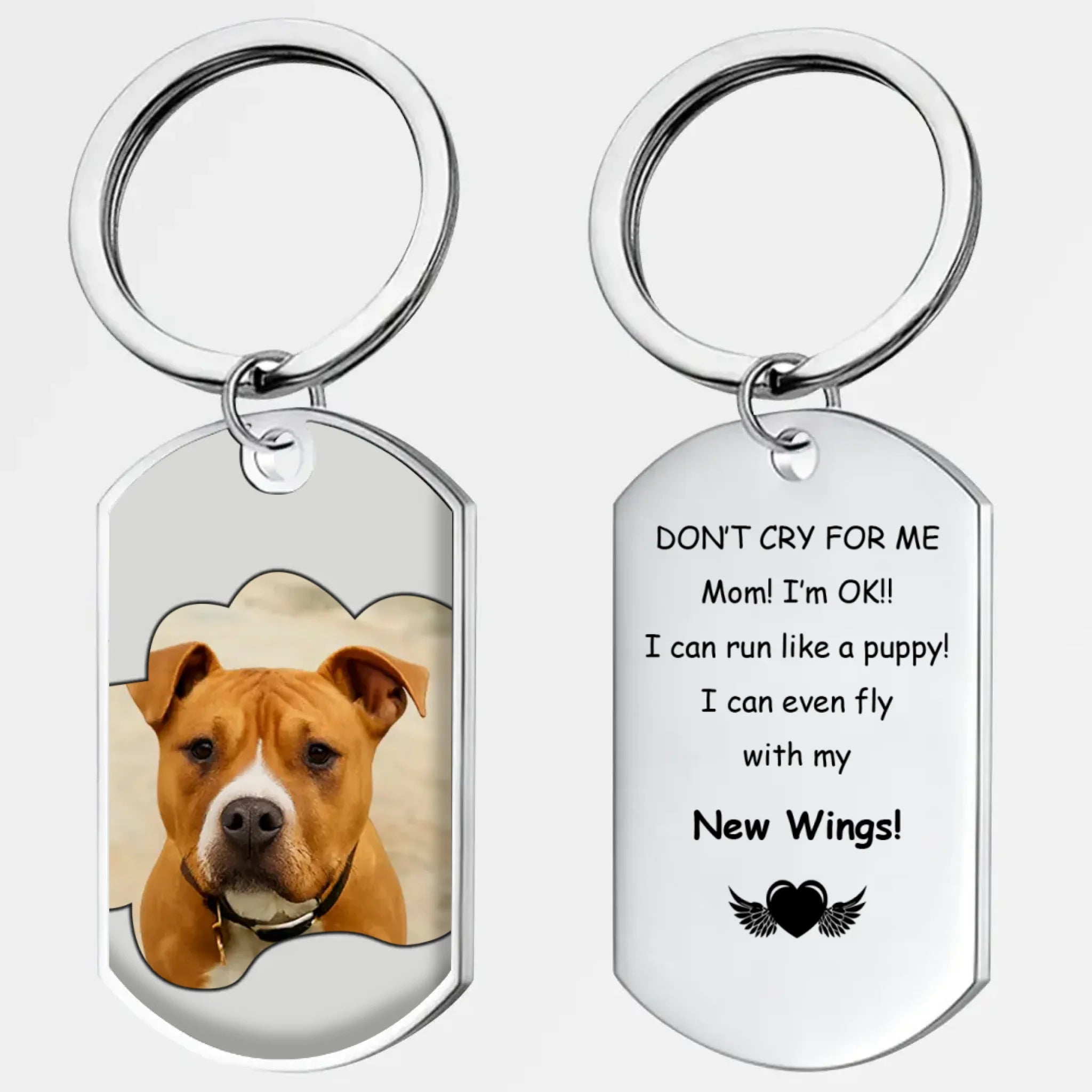 Custom Pet Photo Sympathy Keychain “I’m OK, Mom” – Heartfelt Remembrance Gift - 89Prints
