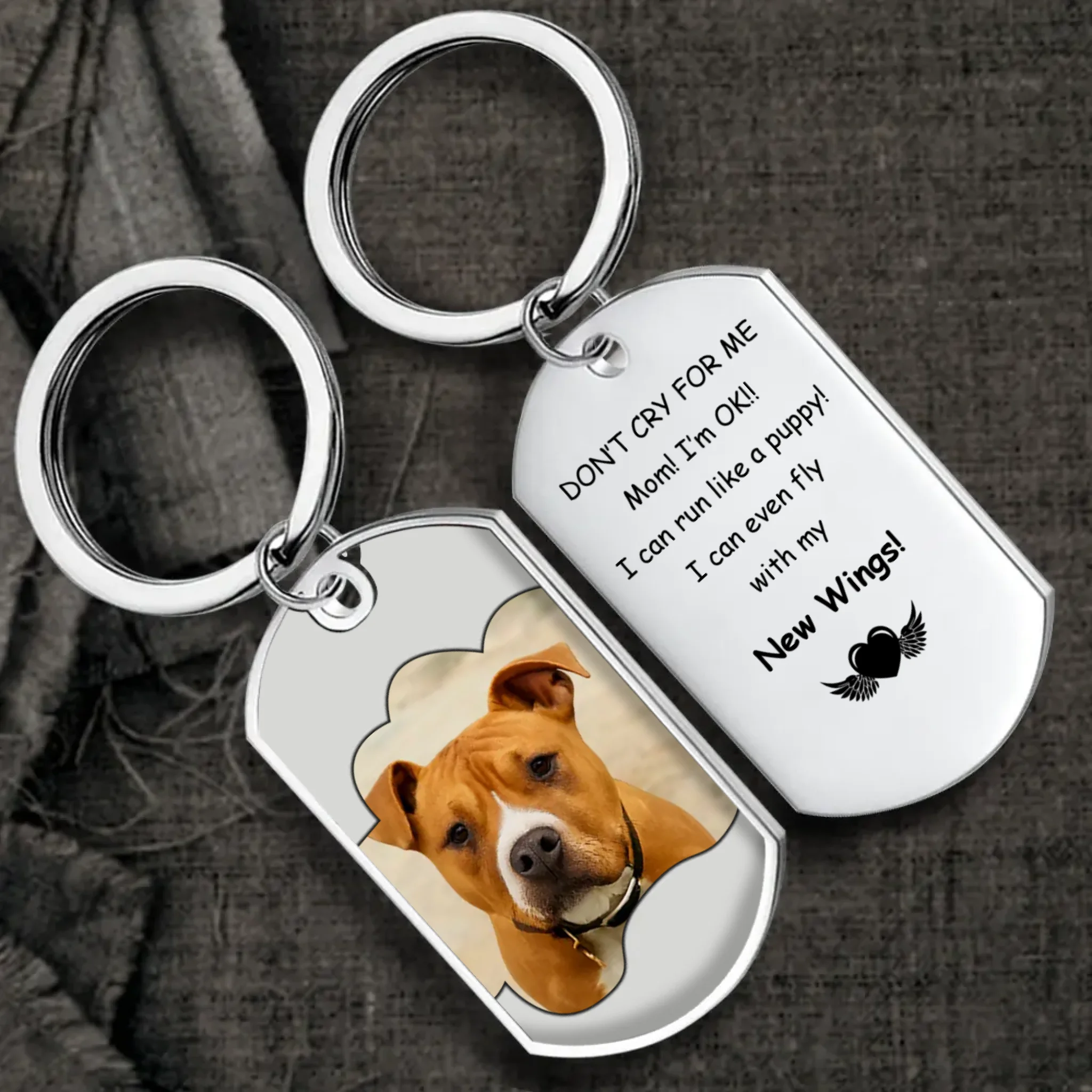 Custom Pet Photo Sympathy Keychain “I’m OK, Mom” – Heartfelt Remembrance Gift - 89Prints