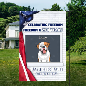 Personalized Patriotic Paws Garden Flag – Custom Dog Names, 250 Years of Freedom - 89Prints