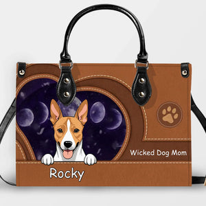 Custom Pet Handbag – Personalized Dog Name with Leather-Style Paw Pattern - 89Prints