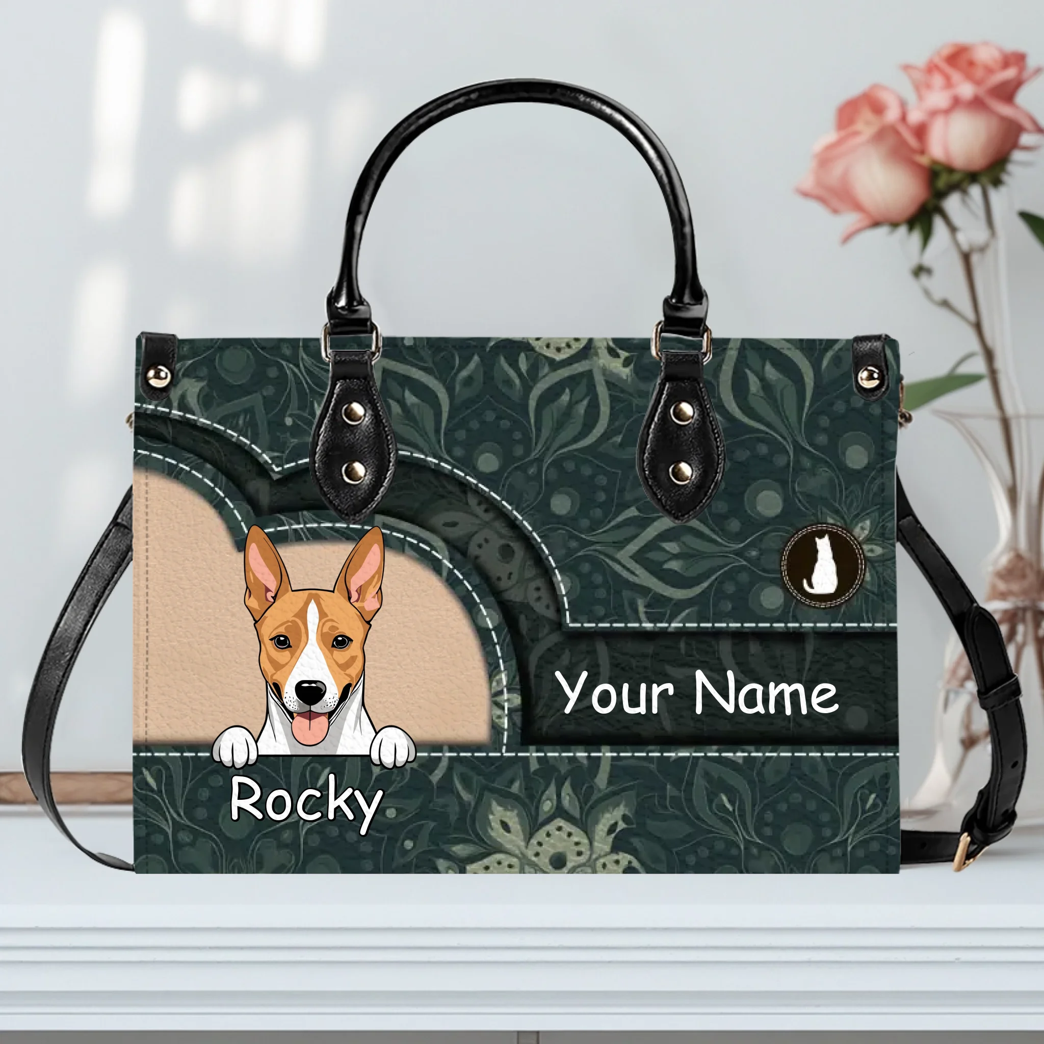Personalized Pet Art Handbag with Custom Names and Multi Pet Illustrations - 89Prints