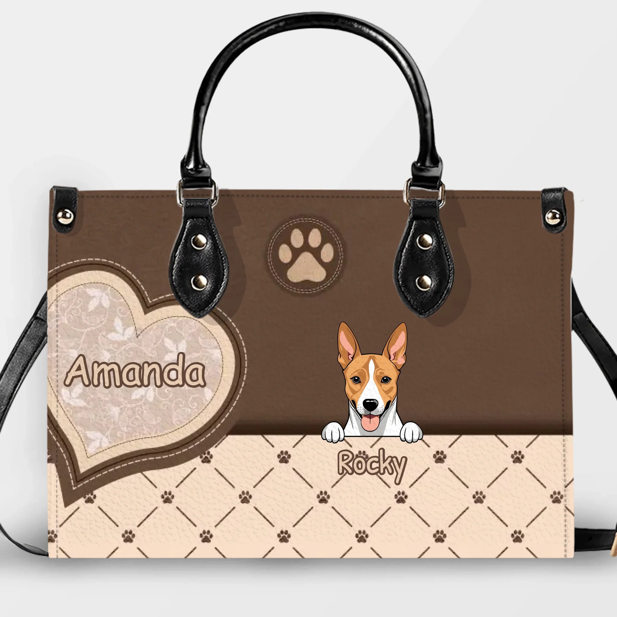 Personalized Multi-Pet Handbag with Custom Names and Illustrations - 89Prints
