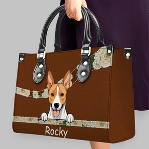 Custom Pet Art Handbag - Personalized Fur Baby Names Leather Handbag - 89Prints