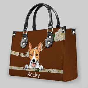 Custom Pet Art Handbag - Personalized Fur Baby Names Leather Handbag - 89Prints