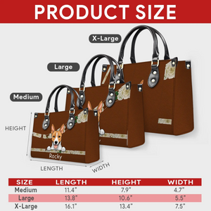 Custom Pet Art Handbag - Personalized Fur Baby Names Leather Handbag - 89Prints