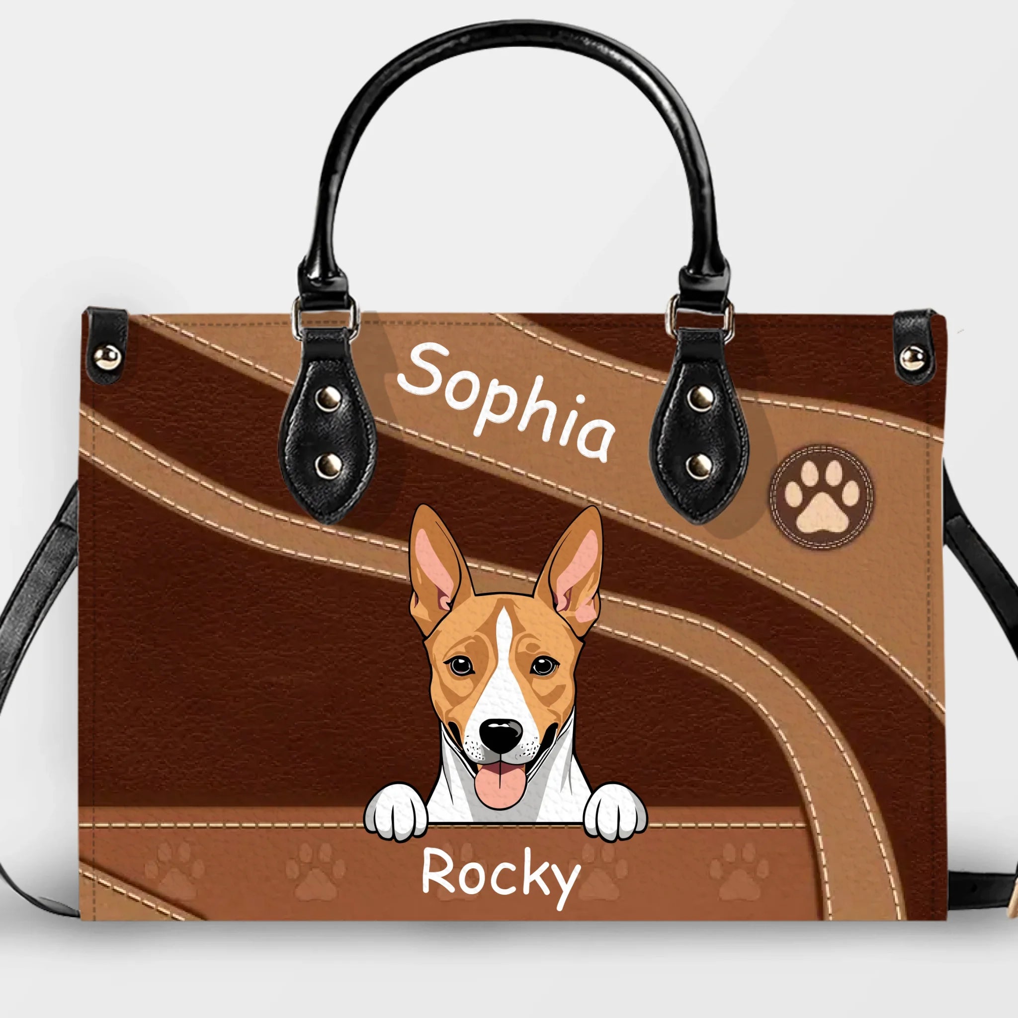 Elegant Custom Pet Handbag – Personalized Fur Baby Leather Bag - 89Prints