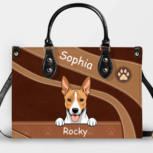 Elegant Custom Pet Handbag – Personalized Fur Baby Leather Bag - 89Prints