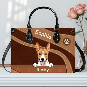 Elegant Custom Pet Handbag – Personalized Fur Baby Leather Bag - 89Prints