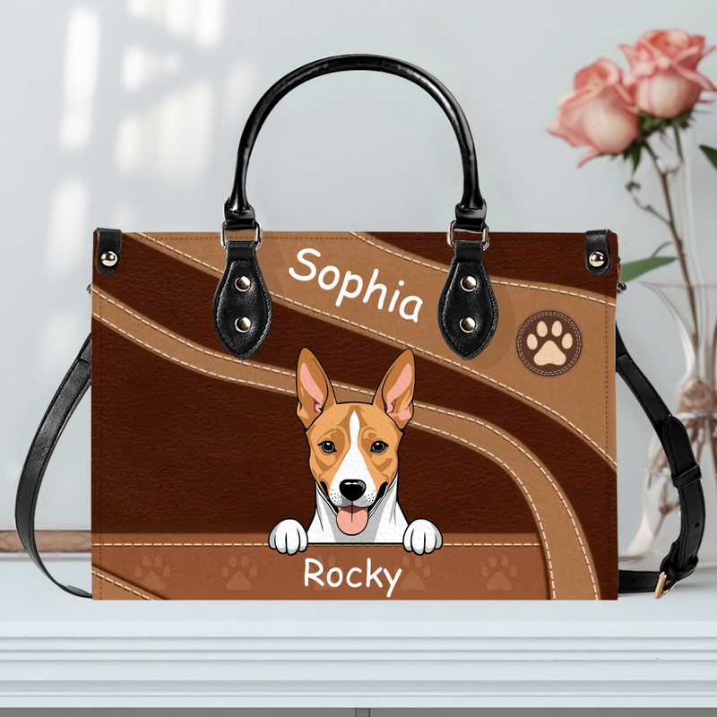 Elegant Custom Pet Handbag – Personalized Fur Baby Leather Bag - 89Prints