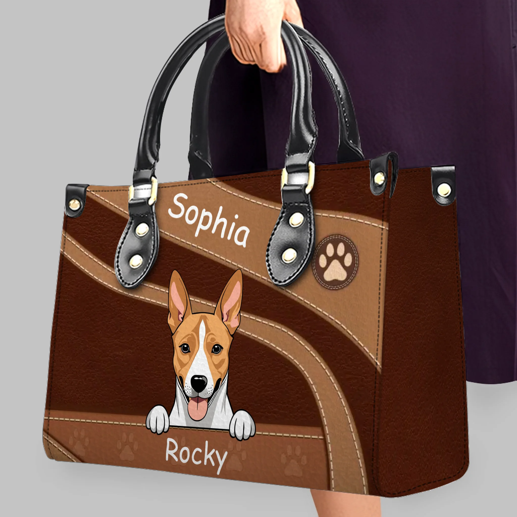 Elegant Custom Pet Handbag – Personalized Fur Baby Leather Bag - 89Prints