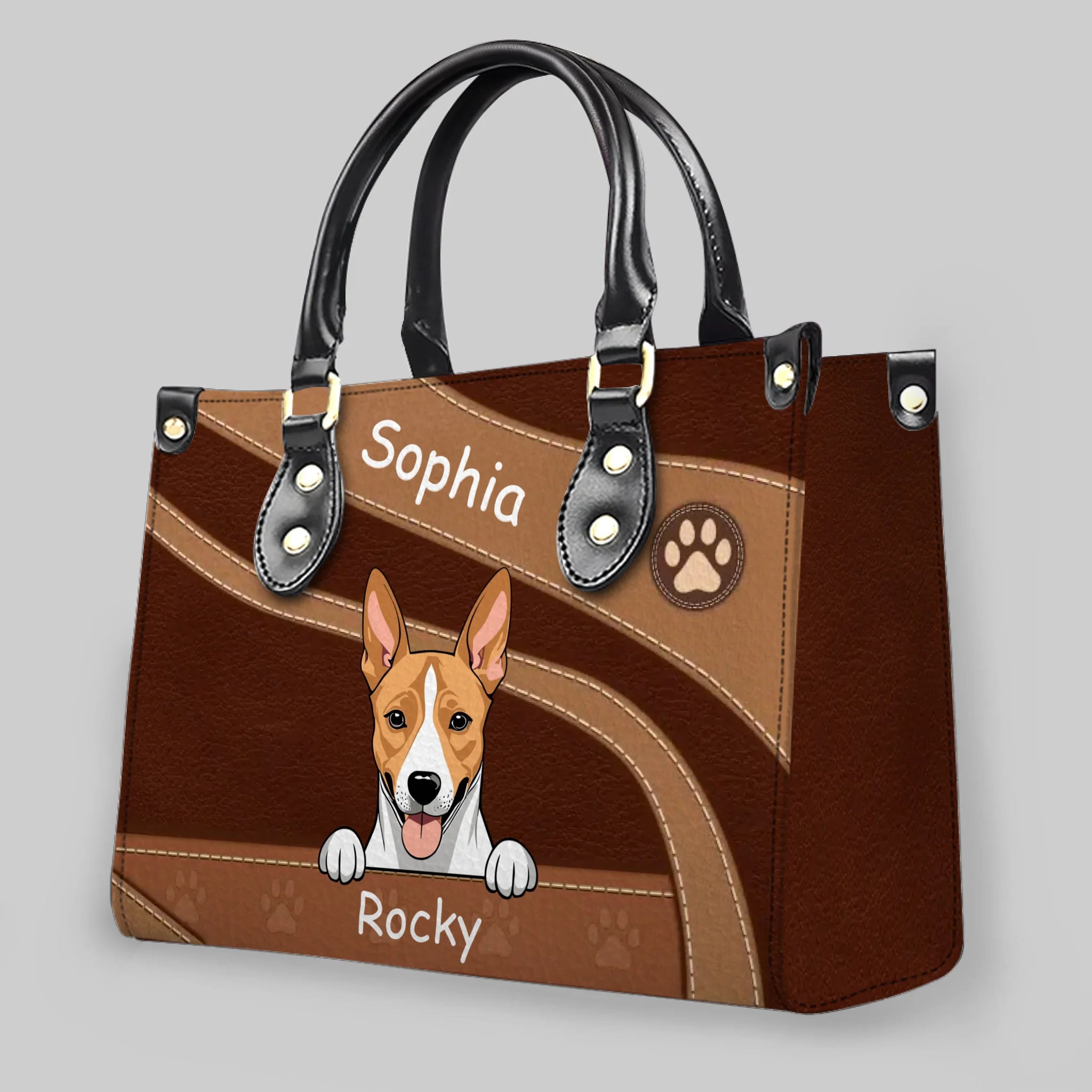 Elegant Custom Pet Handbag – Personalized Fur Baby Leather Bag - 89Prints