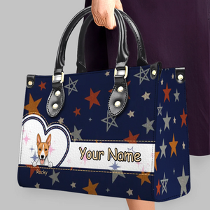 Personalized Basenji Dog Star Pattern HandBag – Custom Name & Pet Photo Handbag – 89Prints