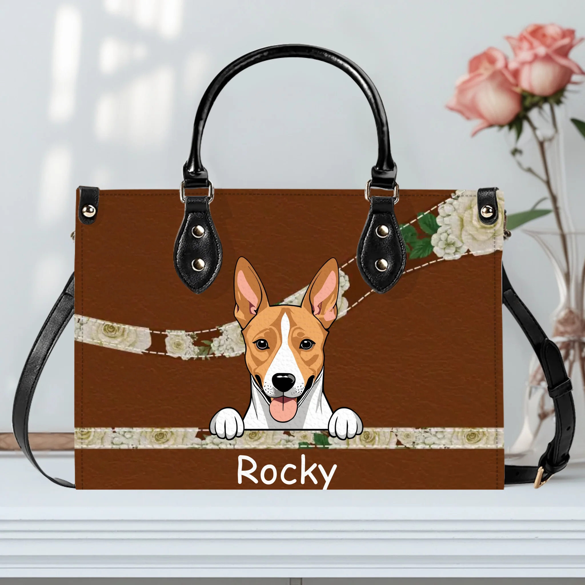 Custom Pet Art Handbag - Personalized Fur Baby Names Leather Handbag - 89Prints
