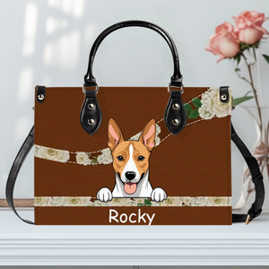 Custom Pet Art Handbag - Personalized Fur Baby Names Leather Handbag - 89Prints