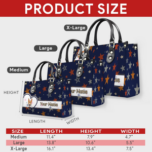 Personalized Basenji Dog Star Pattern HandBag – Custom Name & Pet Photo Handbag – 89Prints
