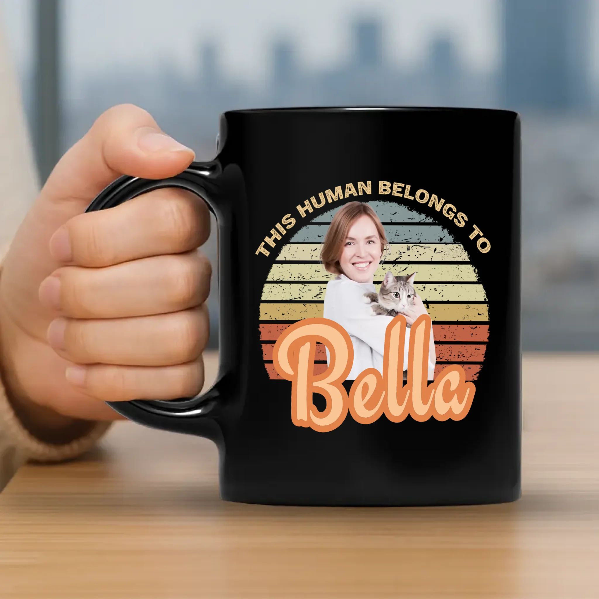 Individualized Dog Mug – “This Human Belongs To” Personalized Gift - 89Prints