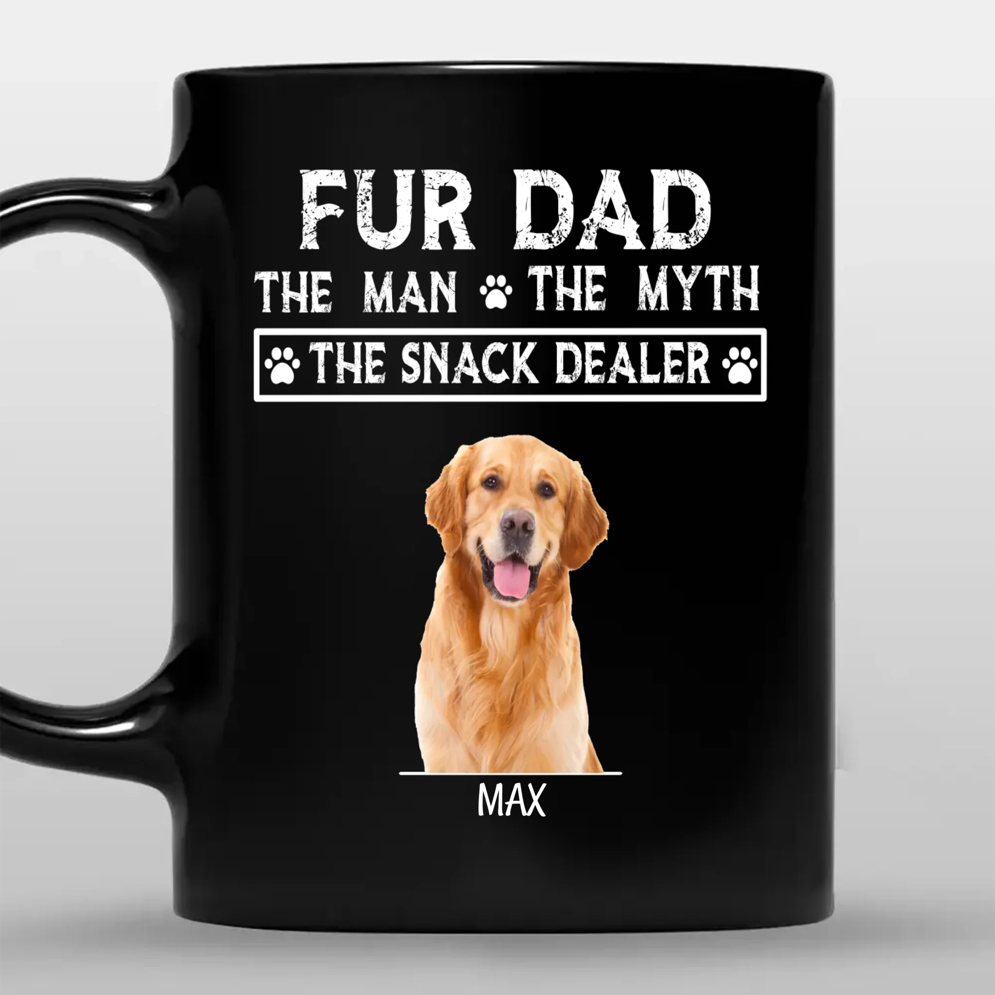 Thoughtful Fur Dad Mug With Dog Picture – The Man, The Myth - 89Prints