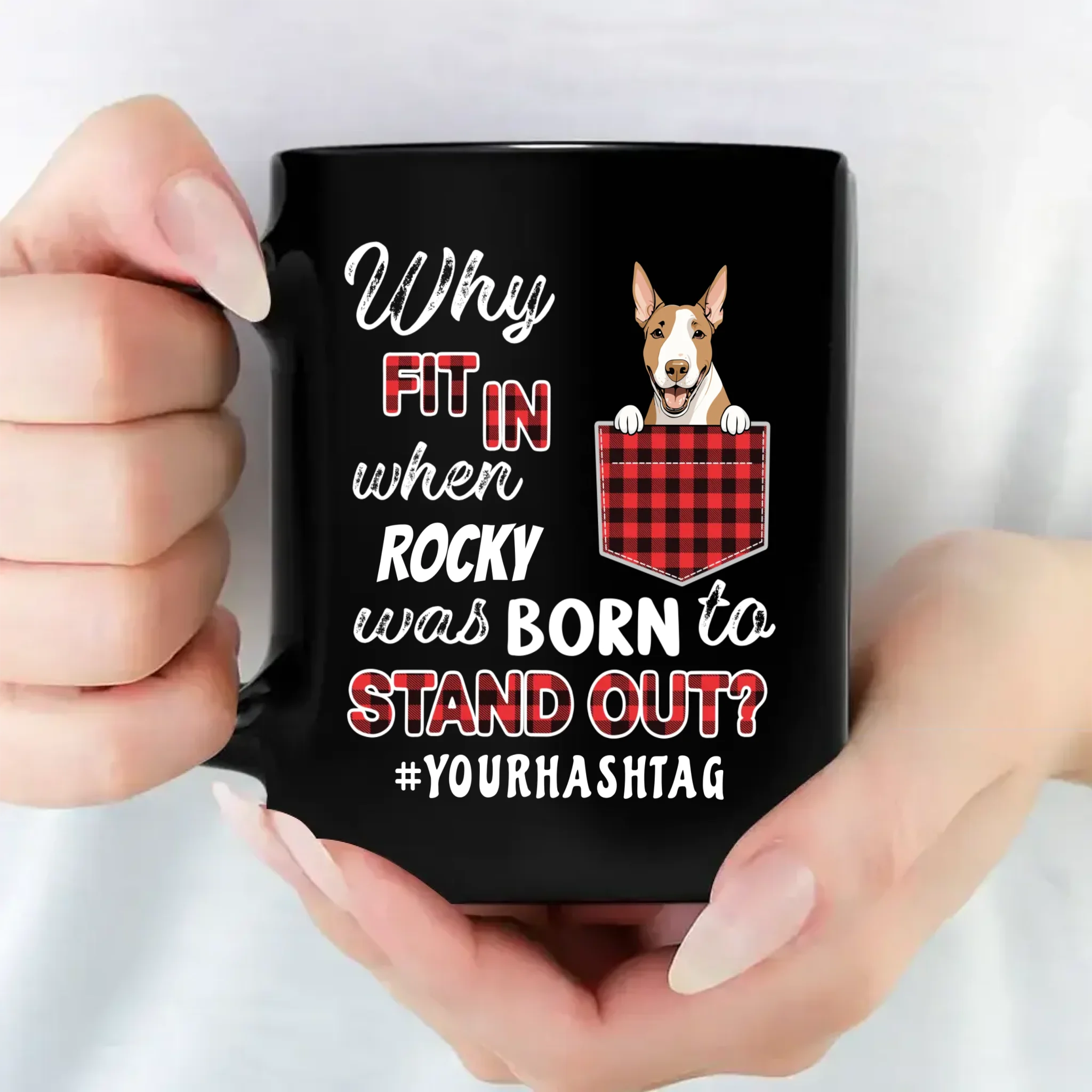 Custom Dog Black Mug With 