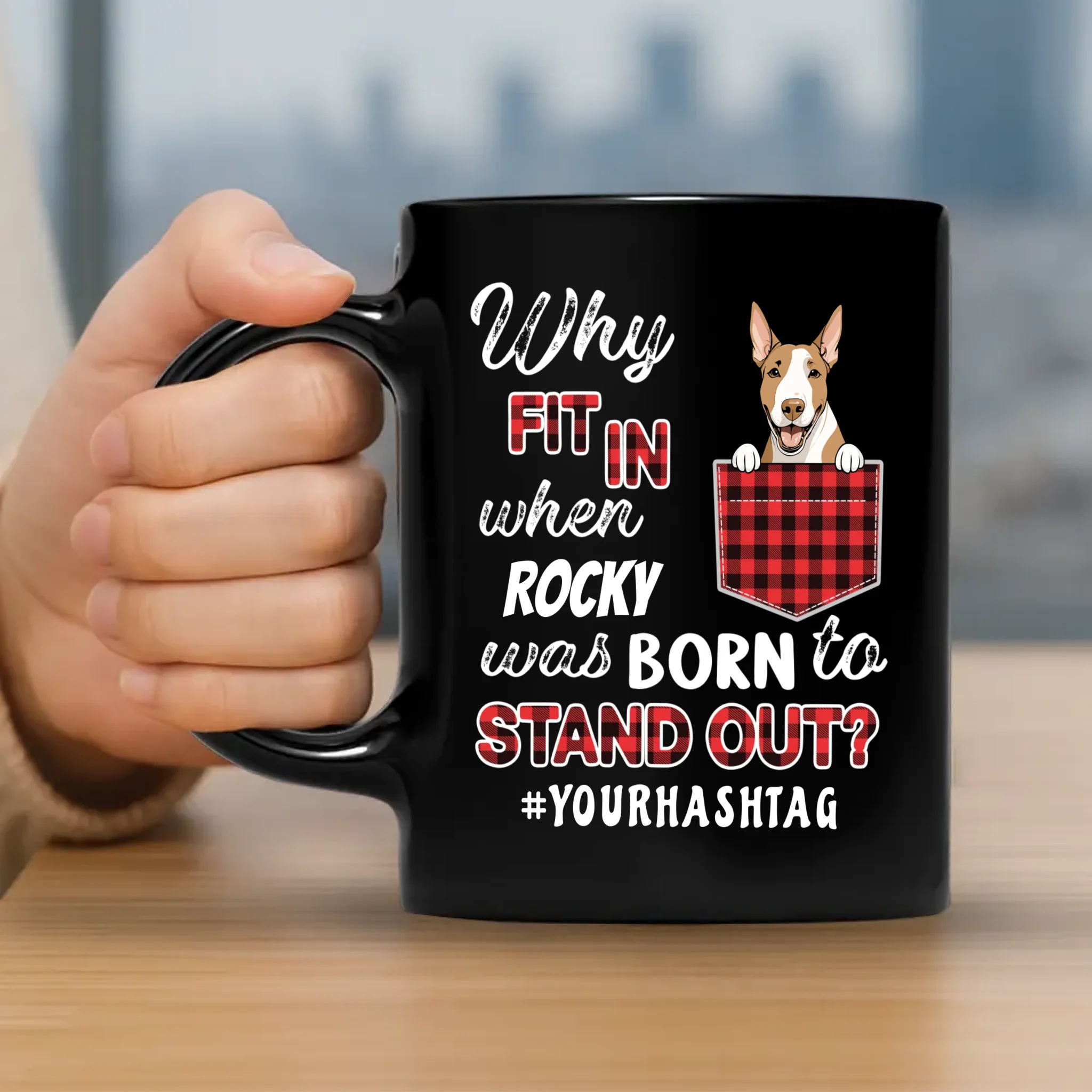 Custom Dog Black Mug With 